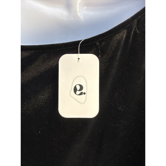 Elodie Womens Small Black Velvet Asymmetrical Twist Long Sleeve Top NWT - Picture 7 of 8